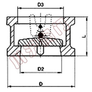 對(duì)夾蝶式止回閥結(jié)構(gòu)圖