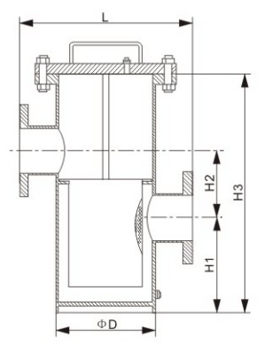 高低接管籃式過(guò)濾器結(jié)構(gòu)圖