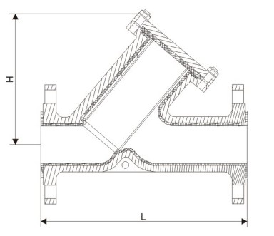 襯氟Y型過濾器結(jié)構(gòu)圖