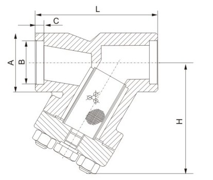 高壓Y型過濾器結(jié)構(gòu)圖