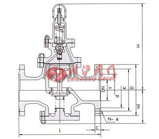 Y43H型不銹鋼蒸汽減壓閥結(jié)構(gòu)圖