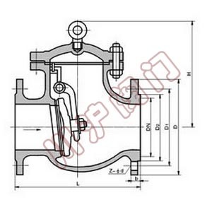 旋啟式法蘭止回閥結(jié)構(gòu)圖
